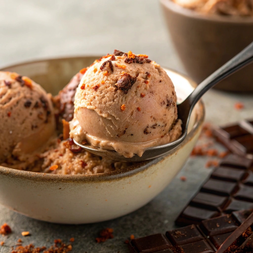 luxury serving of aldi dubai chocolate ice cream
