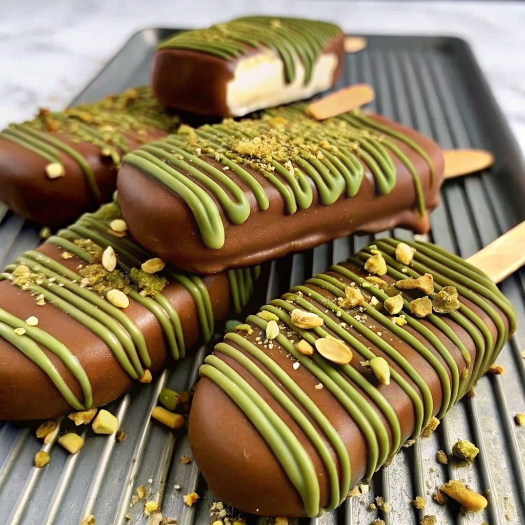 Bowl of Dubai chocolate pistachio ice cream with gold trim