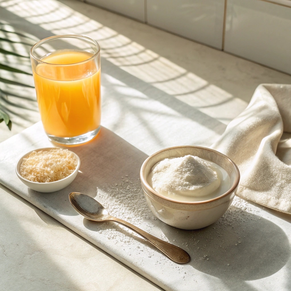 What is in Harmonia Cortisol Cocktail – ingredients on kitchen counter