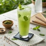 Matcha green tea lemon recipe card layout