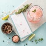 recipe card for pink salt diet drink