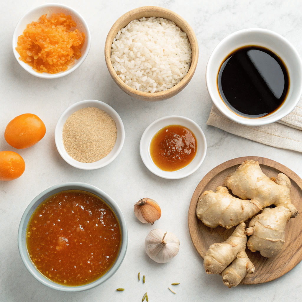 Duck sauce ingredients on kitchen counter
