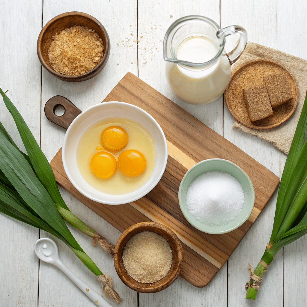 Ingredients for egg jam recipe