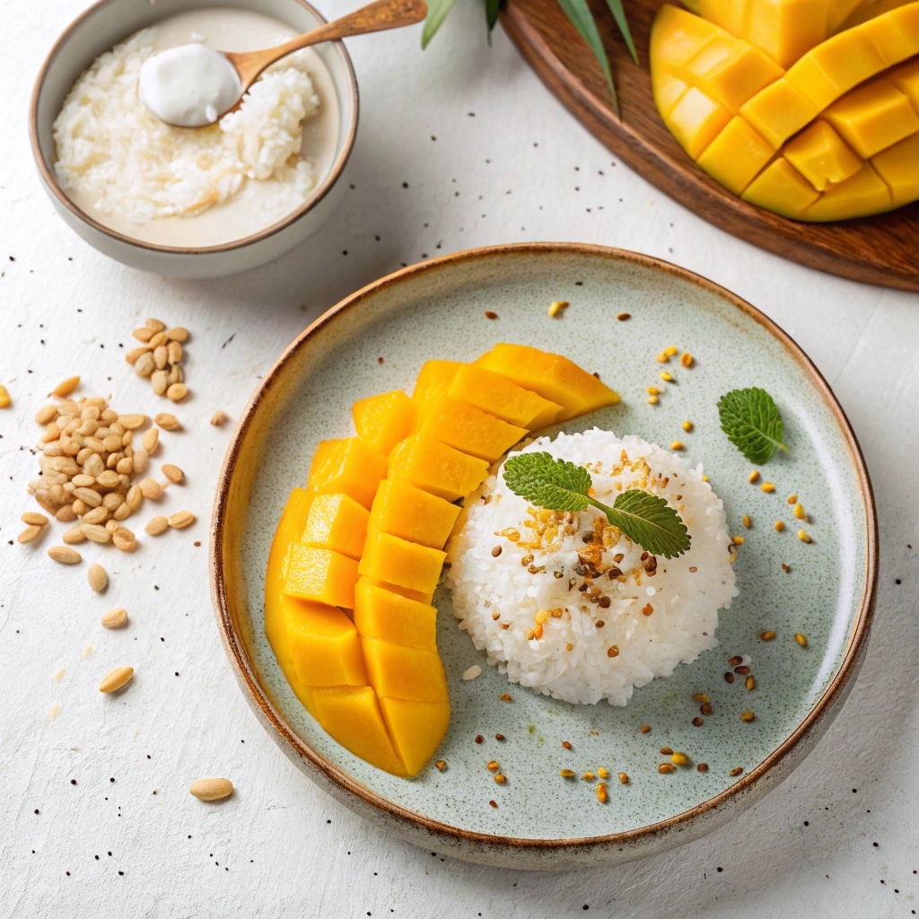 Ingredients for mango sticky rice recipe Instant Pot version