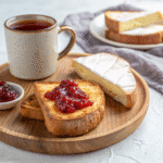 Recipe card for rhubarb jam recipe without pectin