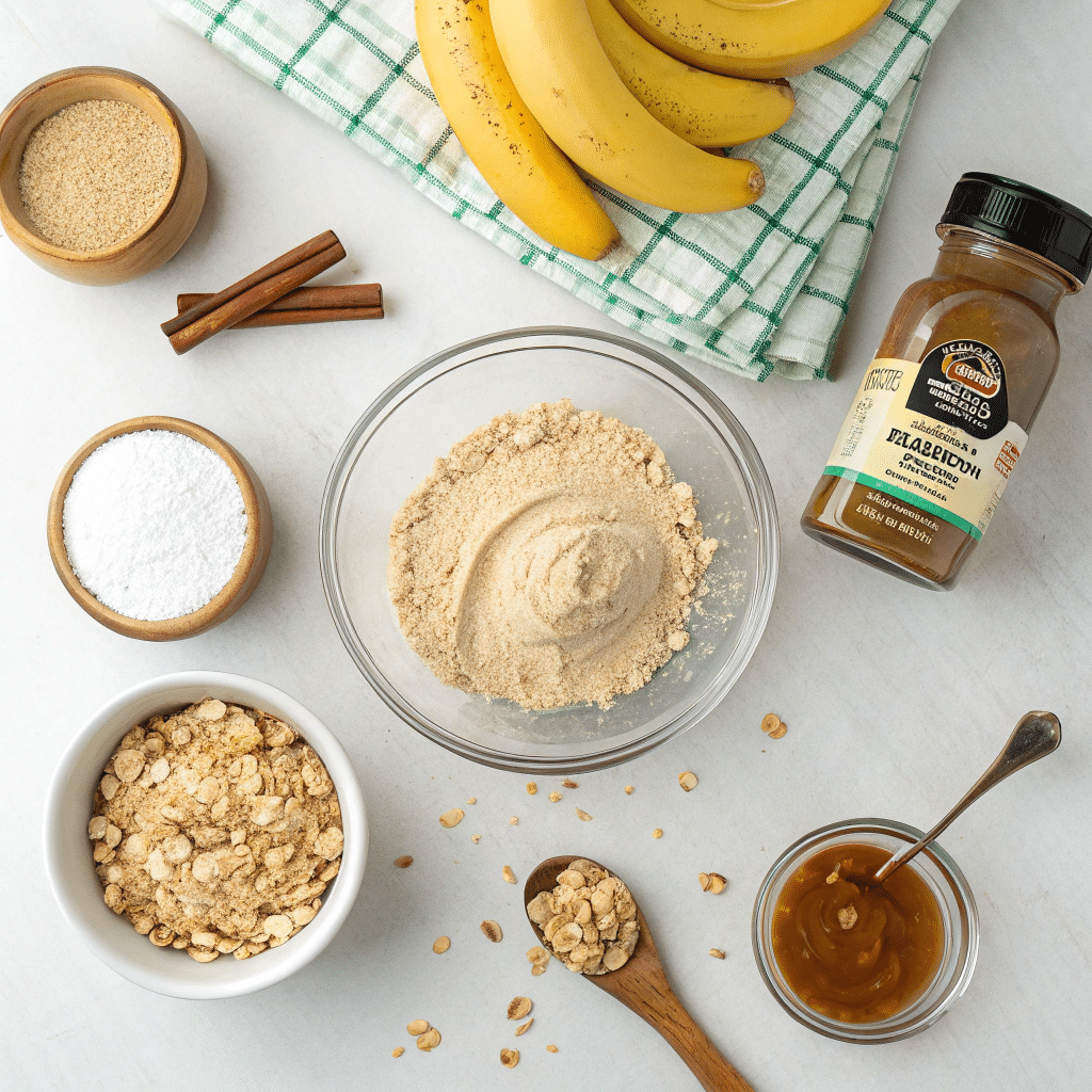 Banana and peanut butter cookie ingredients