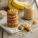 Banana peanut butter cookie recipe card