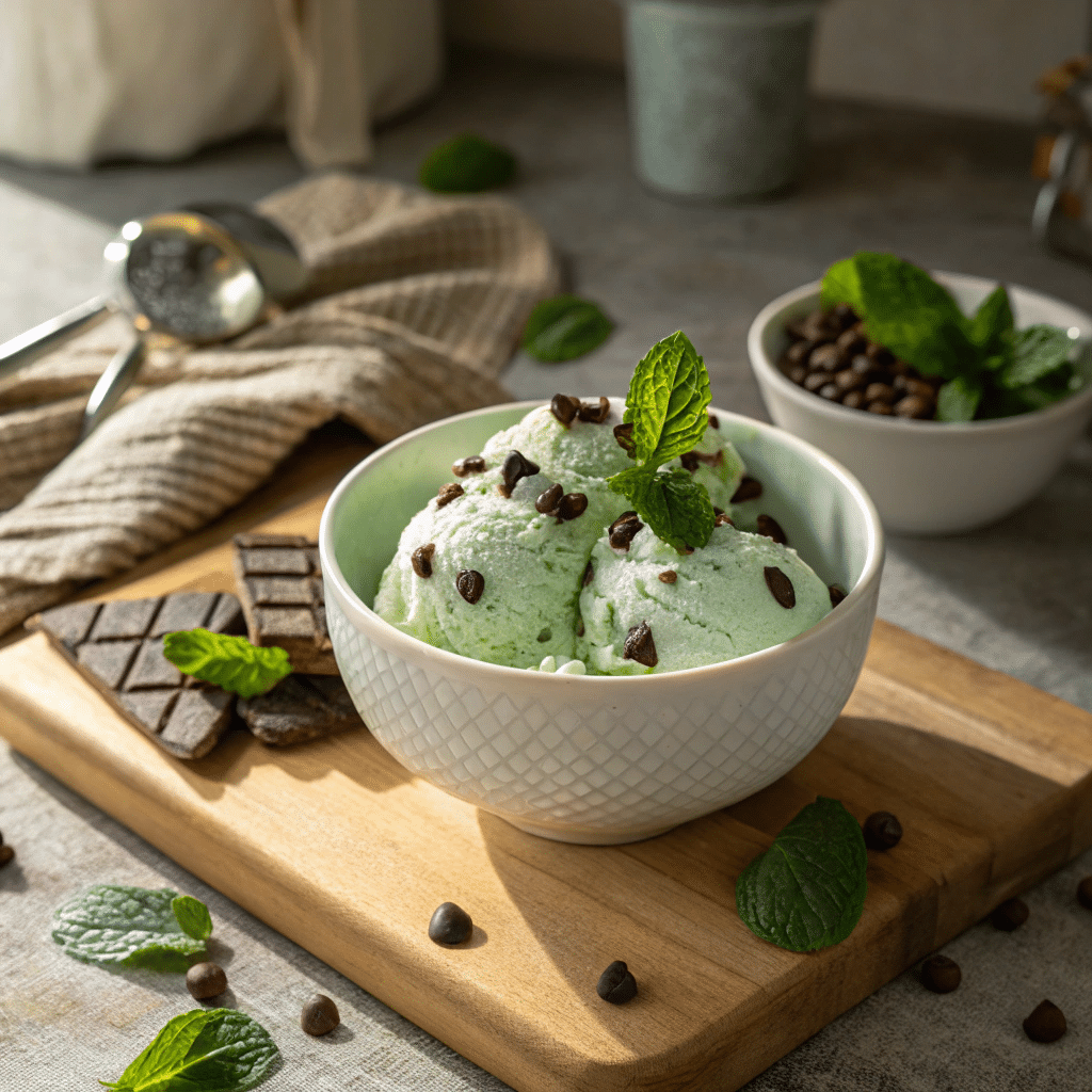 Cottage cheese mint ice cream