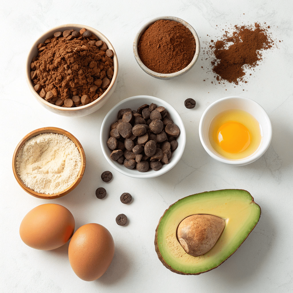 Ingredients for healthy brownies recipe