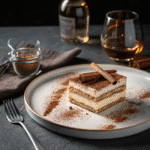 Horchata tiramisu recipe card with ingredients