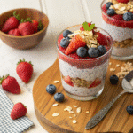 Ingredients for strawberry chia seed pudding