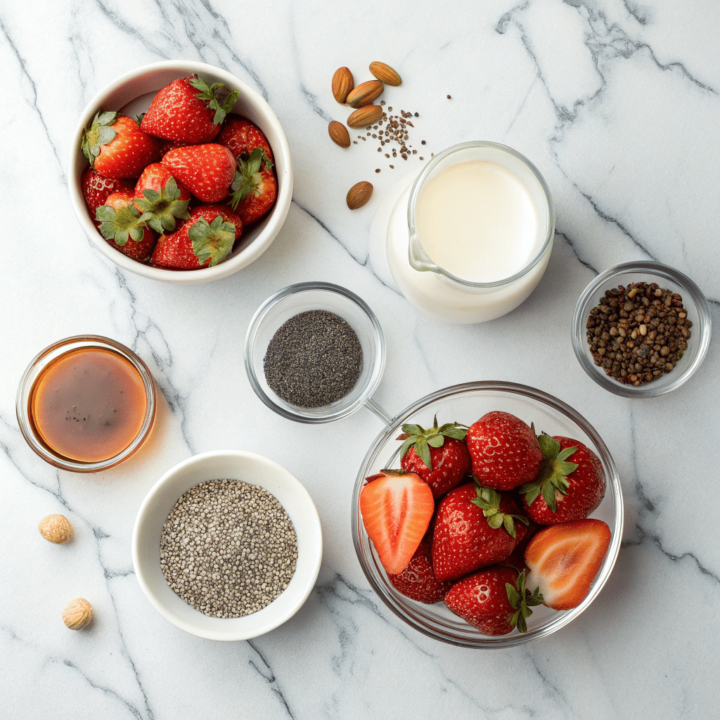strawberry chia seed pudding ingredient