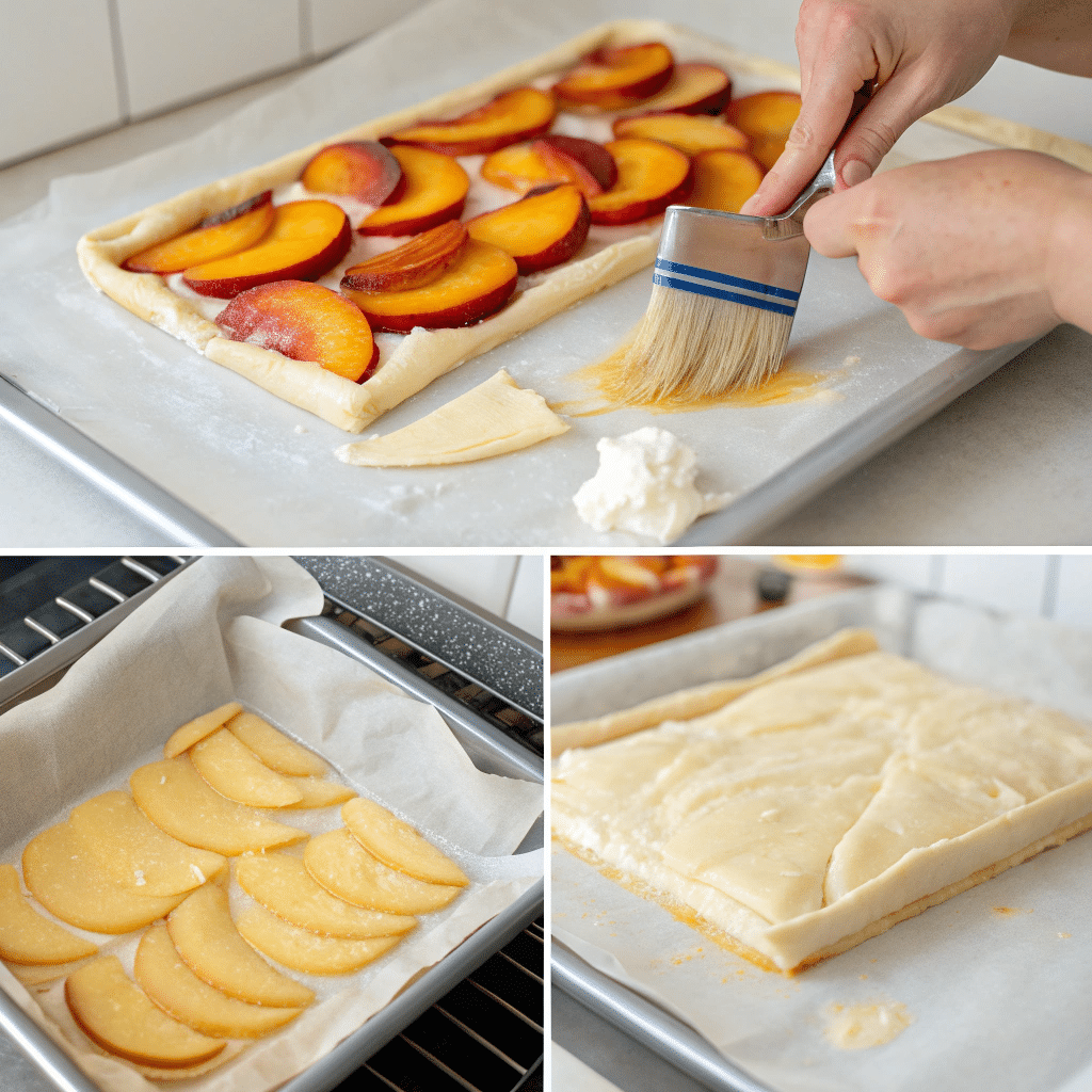 how to make peach phyllo dough dessert steps