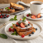 banana bread French toast recipe card infographic